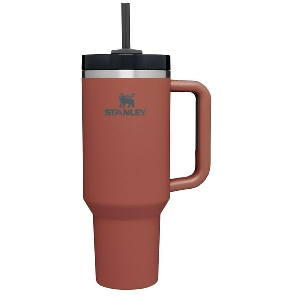 Vaso Stanley con asa y pajita, taza de café de viaje 100% a prueba de fugas, vaso de acero inoxidable aislado para bebidas frías y calientes, apto para lavavajillas 40oz