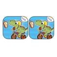 thumbnail image 7 of Xecao Funny Dinosaurs Pursue a Meat,Dinosaur Riding a Motorcycle for Foldable Car Sun Shades (2-Pack) offer sun protection with an easy-fold design for convenient windshield shading., 7 of 7