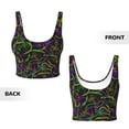 thumbnail image 6 of Goofa Neon Mardi Gras Printed Sports Bras for Women, High Impact Running Bra Workout Crop Tank Tops Longline Sports Bra Push up-Medium, 6 of 9