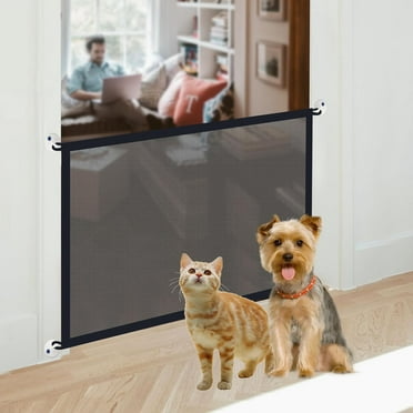 LIUDANZZ Mesh Doors for Kids or Cat Dog, Pet Gate for The Home, Portable Baby Puppy Secure Fence Guard for Stairs and Doorways, Easy Install Anywhere,1.1 m * 0.72 m