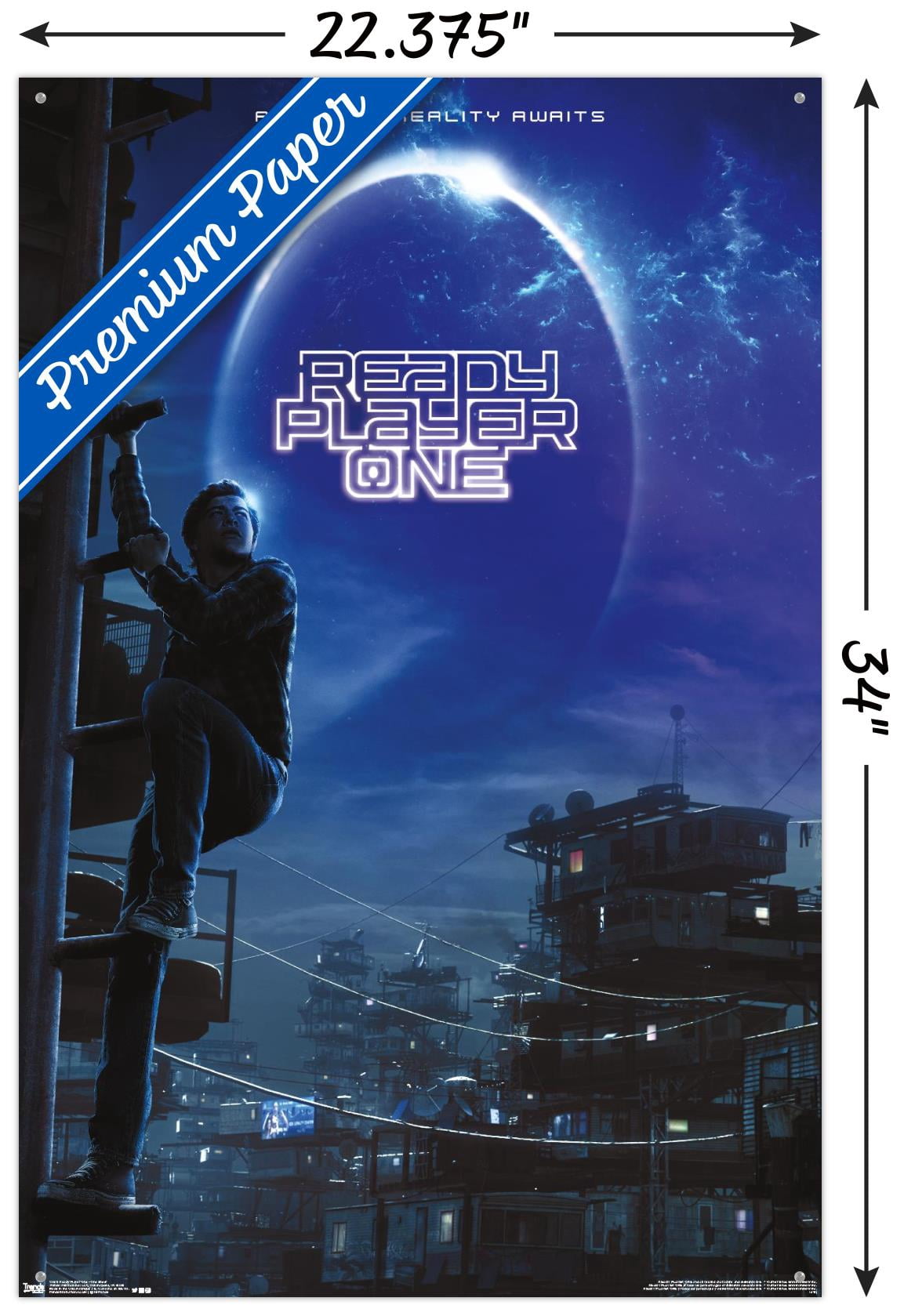 Ready Player One - One Sheet Wall Poster with Push Pins, 22.375" x 34"
