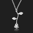 thumbnail image 4 of 3Pcs harmtty Women Fashion Rose Leaf Pendant Alloy Long Chain Necklace Party Jewelry Gift, 4 of 8