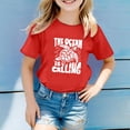 thumbnail image 1 of Girls Tops Casual Children's Multicolor Letter Pattern Print Short Sleeve Round Neck Tees and Shirts, 1 of 3