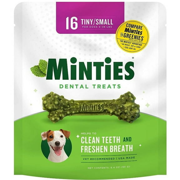 Sergeants Minties Dental Treats for Dogs Tiny Small [Dog, Dental & Breath Aids] 16 count