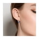 thumbnail image 3 of "Pendientes De Plata S925 Forma De Aro, Flor Azul De Aretes "Belug, 3 of 5