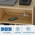 thumbnail image 3 of SAZYY Record Player Stand, Turntables Stand with Charging Station and Vinyl Record Storage Holds up to 350 Albums, Record Stand Table for Living Room, Office, Oak, 3 of 10