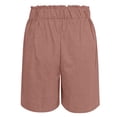 thumbnail image 4 of DHFJKG Womens Summer Straight Leg Shorts Casual Elastic Waist Solid Color Loose Fit Comfortable Daily Wear Shorts With Pockets Versatile Bottoms, 4 of 7