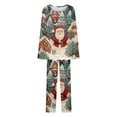 thumbnail image 3 of Hueook Womens Halloween Pajamas Cotton Pajamas for Women Women Fashionable Christmas Printed Round Neck Button Up Long Sleeved Pants Pajama Set Multicolor XL, 3 of 3