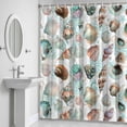 thumbnail image 6 of Summer Watercolor Bathroom Shower Curtain, Blue Ocean Seashell Waterproof Washable Soft Bath Curtain for Bathtub Decor with 12 Hooks&Grommet, 60x72 Inch, 6 of 9
