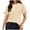 Beige, variant on Womens Tops Shirts Casual Ruffle Short Sleeve Dressy Summer Spring Outfits Trendy Clothes Women Tees Blouses Beige S