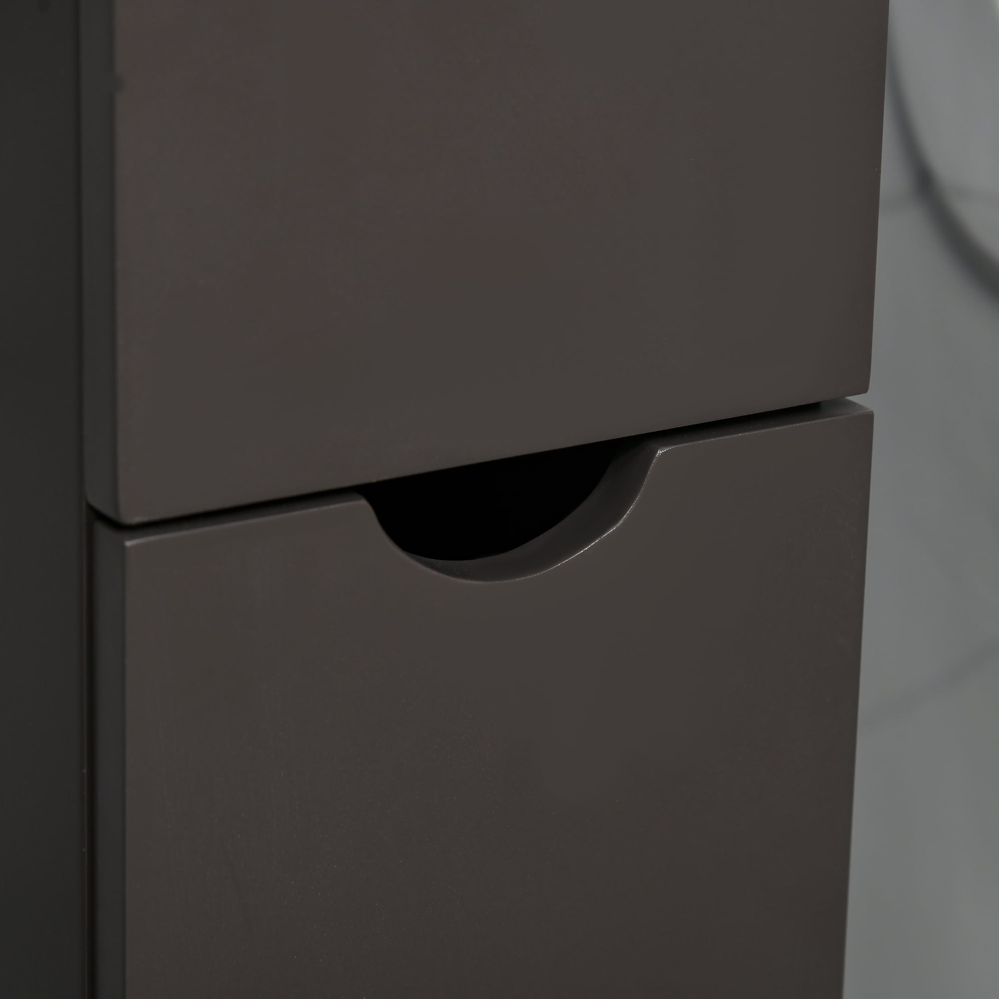 HOQBN 54" Tall Bathroom Storage Cabinet, Freestanding Tower with 2-Tier Shelf and Drawers, Narrow Side Floor Organizer, Brown