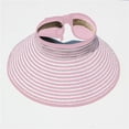 thumbnail image 4 of WEIYLL Sun Visor Hat Women Headless Straw Sunshade Sunscreen Two Tone Big Edge Foldable Straw Pink Beach Caps, 4 of 4
