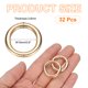 thumbnail image 2 of Uxcell 32 Pcs Anillo O Hebilla 15mm/0.6" ID 3.8mm Grosor para Bolsas, Dorado Claro, 2 of 5