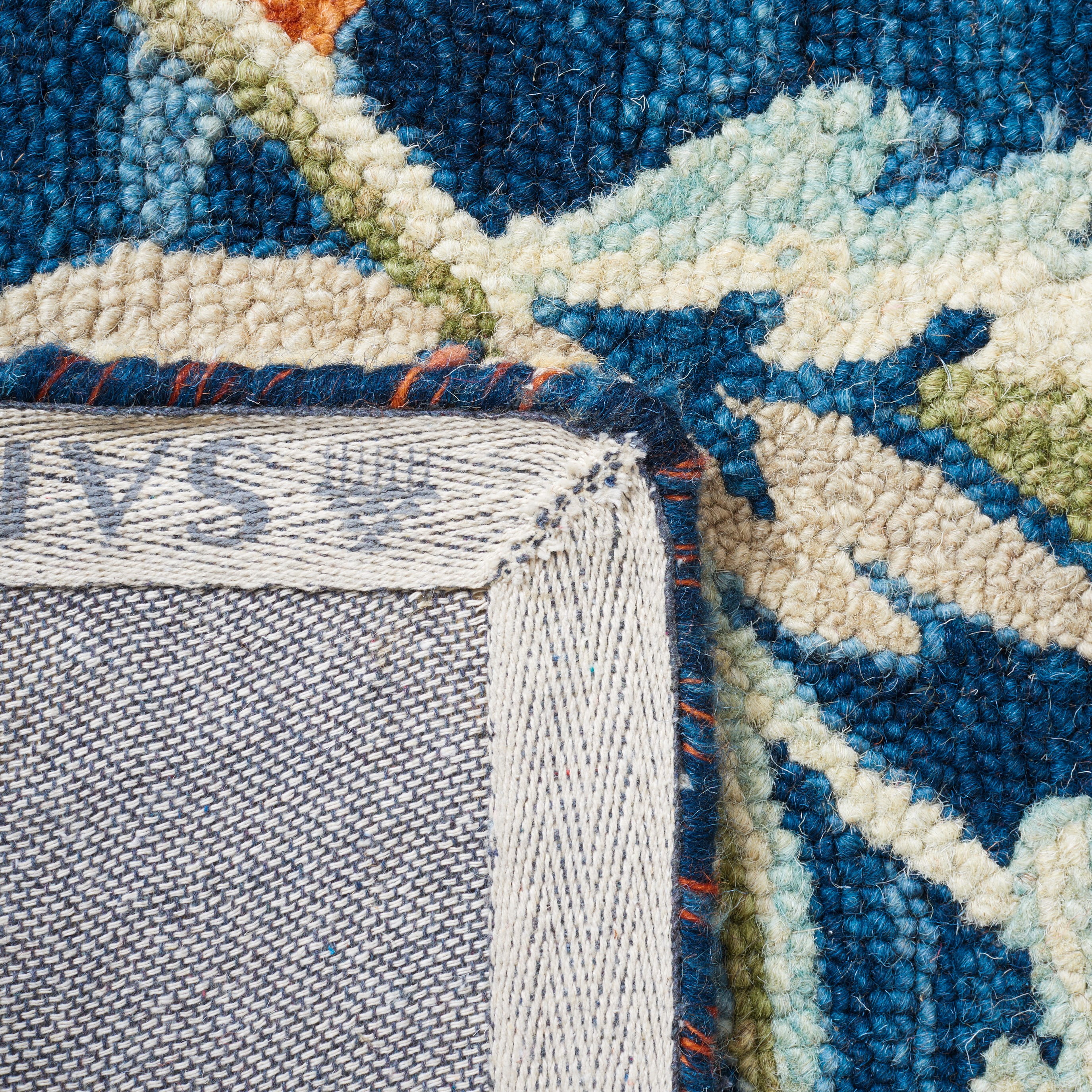 SAFAVIEH Aspen Dorothea Floral Area Rug, Blue/Orange, 5' x 5' Square