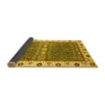 thumbnail image 2 of Ahgly Company Indoor Round Oriental Yellow Traditional Area Rugs, 5' Round, 2 of 4