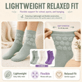 thumbnail image 6 of Girls High Low Textured Crew Socks, 3 Pack, Soft Breathable Every Day Socks, WHITE, M, 6 of 8