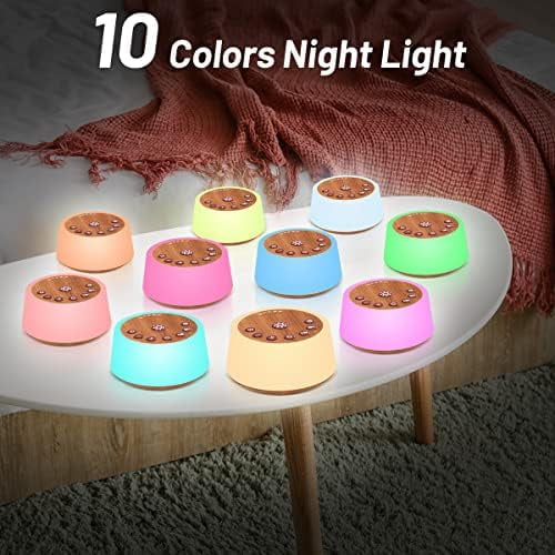 Sound Machines with 10 Colors Night Light 25 Soothing Sounds and Sleep White Noise Machine 32 Volume Levels 5 Timers Adjustable Brightness Memory Function for Adult Kid Baby