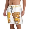 thumbnail image 2 of Salouo Pumpkin Pie Gnome Pattern Swim Trunks for Men,Men's Hawaiian Bathing Suit Swimsuits Quick Dry Swimming Board Shorts Beach Shorts with Pockets-XX-Large, 2 of 6