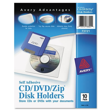 Avery Self-Adhesive Media Pockets, 10/Pack