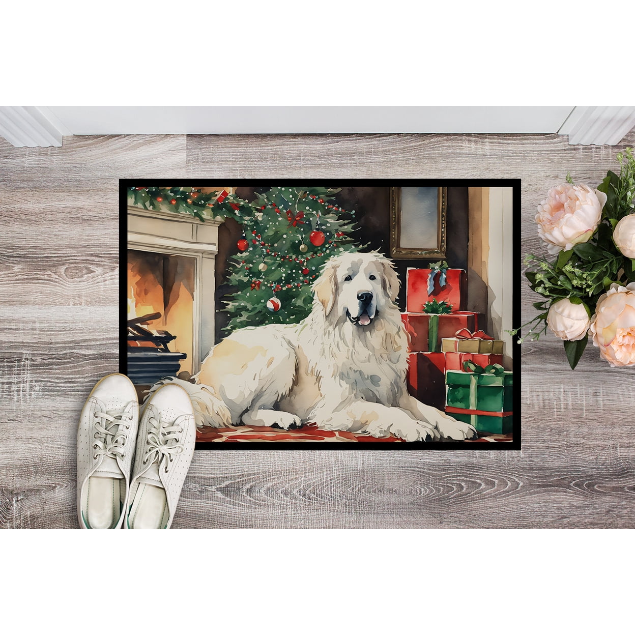 Great Pyrenees Cozy Christmas Doormat DAC2671