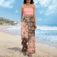 thumbnail image 2 of Jxximdong Palazzo Pants for Women, Petite High Waist Wide Leg Summer Beach Vacation Pants Boho Casual Palazzo Trousers, Pink Womens Casual Trousers, 2 of 7