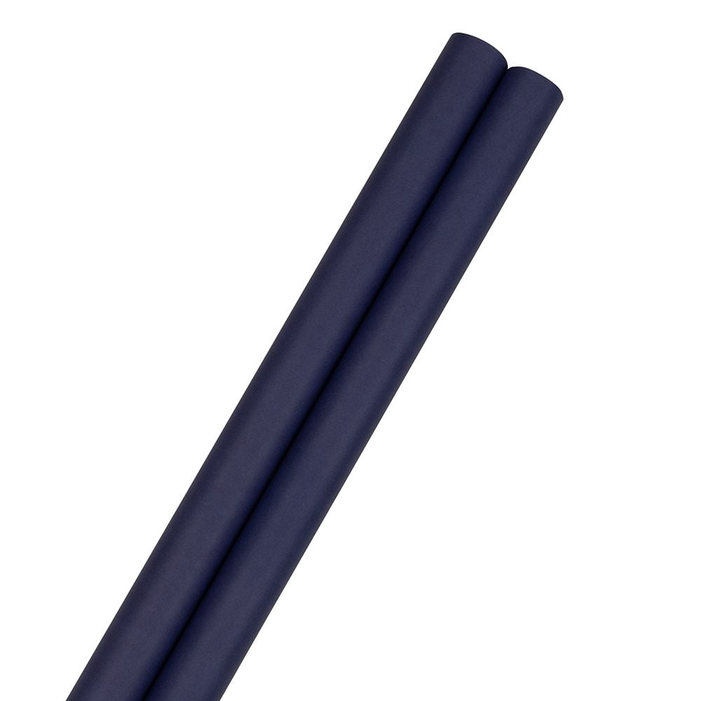 JAM Paper Matte Wrapping Paper, 50 Sq. ft Total, Presidential Blue, 2 Rolls