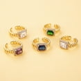 thumbnail image 6 of Copper Chain Shaped Ring With Micro Inlaid Zircon Geometric Design For Everyday Wear And Special Occasions Jewelry, 6 of 6