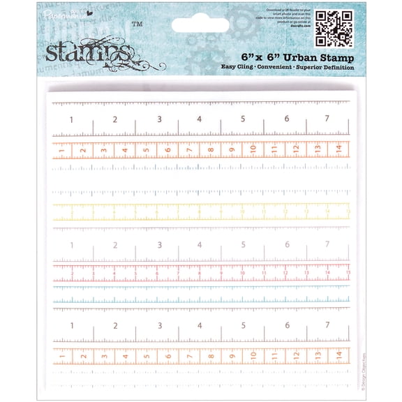 Papermania Happy Days Cling Urban Stamps 6"X6"-Measuring Tape