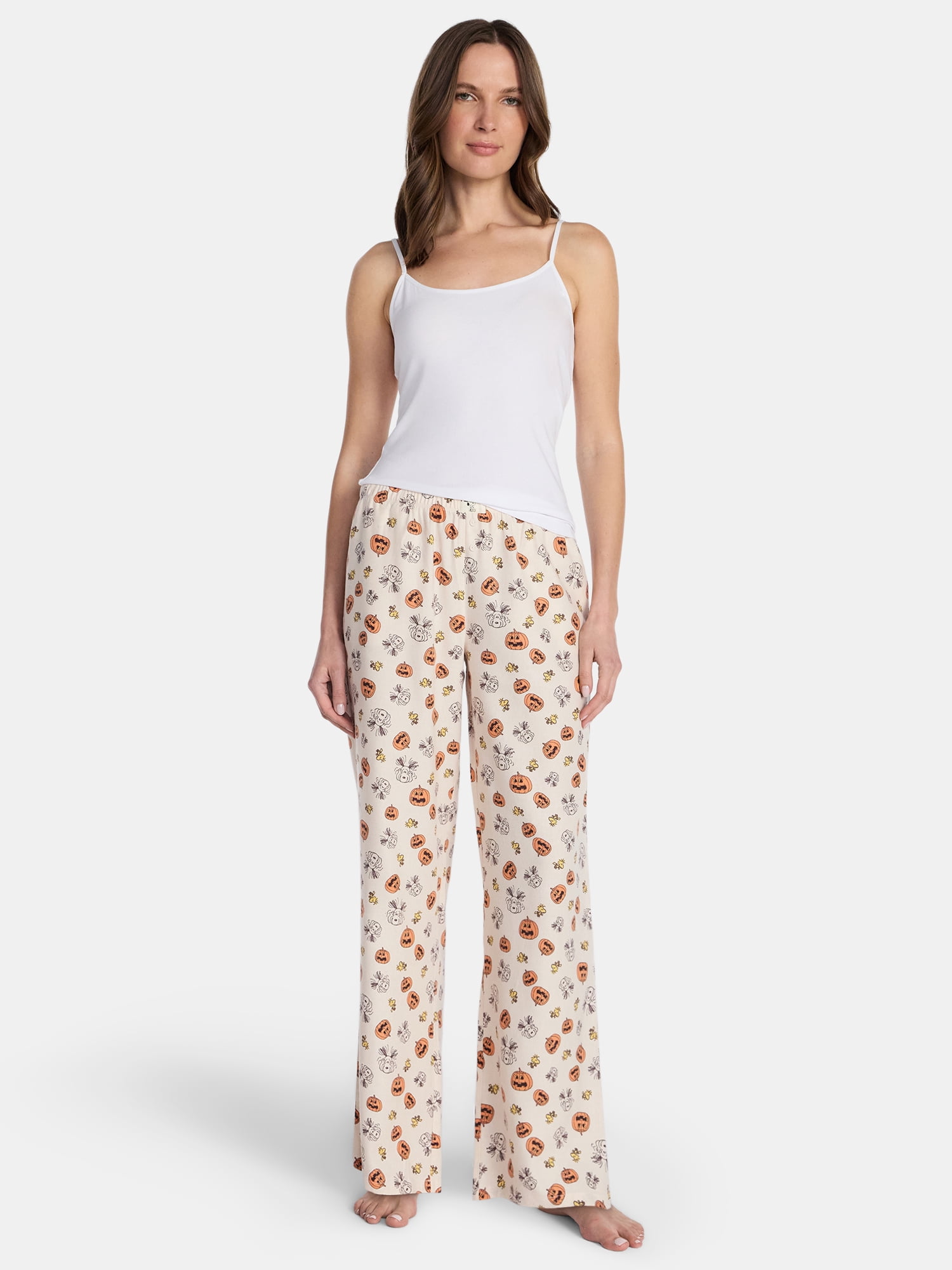 Peanuts Snoopy Women's and Women's Plus Pumpkin Sleep Pants, Sizes XS-2X
