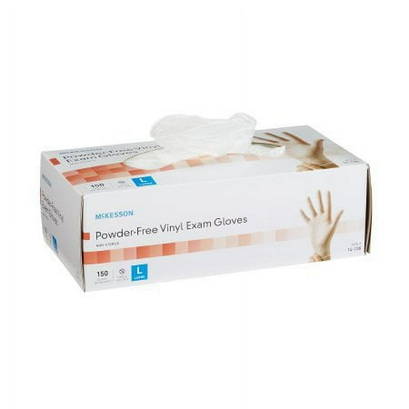 McKesson Powder-Free Vinyl Exam Gloves - Large 150 Per Box