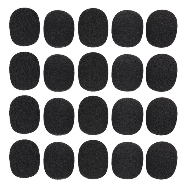 Labymos 20pcs Mini Microphone Cover Headset Replacement Foam Microphone Cover Telephone Headset Mic Cover Microphone Windscreen Windshied Headset Foam