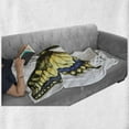 thumbnail image 6 of Swallowtail Butterfly Soft Flannel Fleece Throw Blanket, Common Yellow Papilio Machaon in Watercolors Fragile Beauty, Cozy Plush for Indoor and Outdoor Use, 60" x 80", Yellow Blue Black, by Ambesonne, 6 of 6