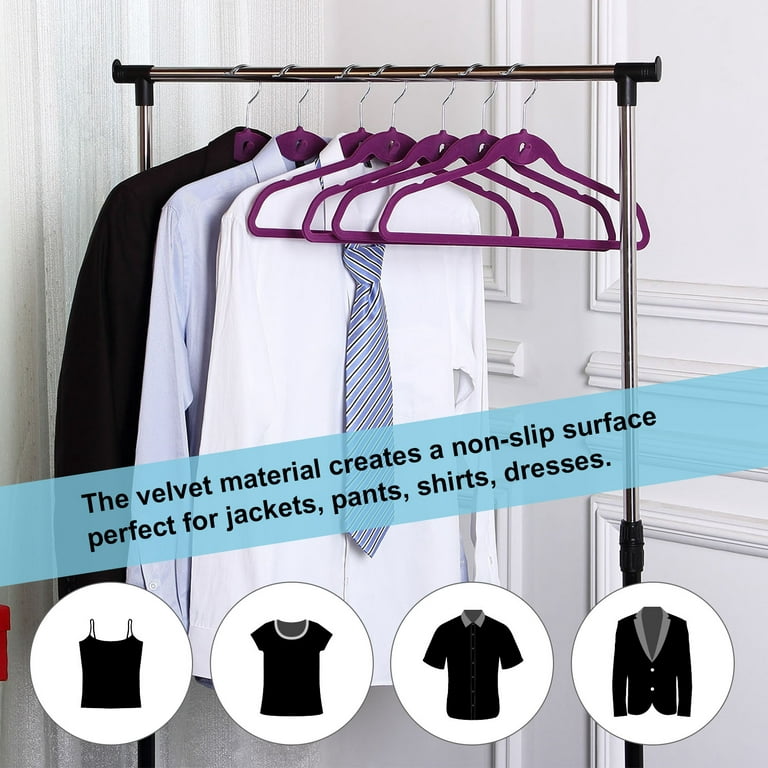 Velvet Clothes Hangers, ESEOE 50 Pack No Shoulder Bumps Suit Hangers with  Swivel Hook, Ultra Thin Space Saving, Wide for Coat, Sweaters, Jackets