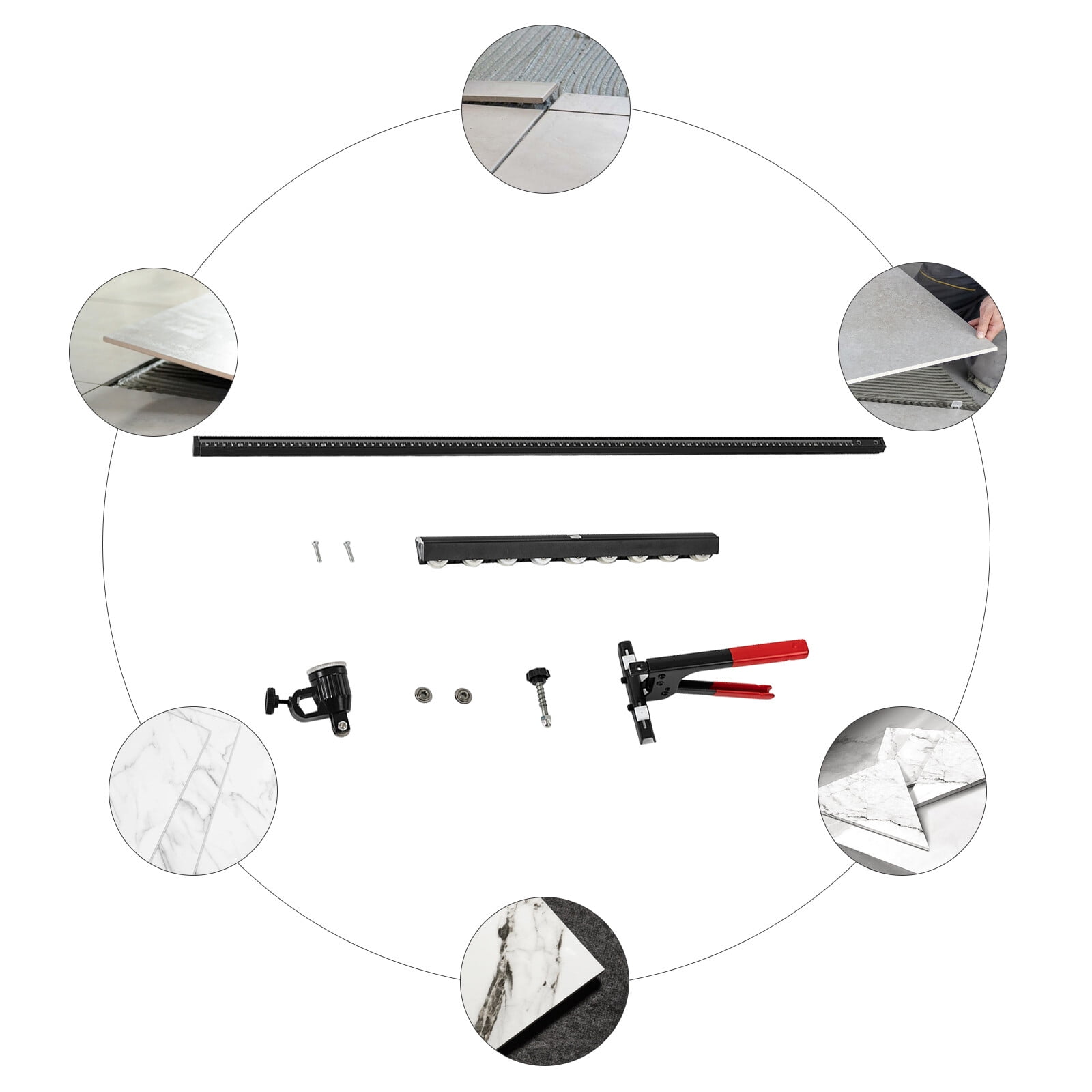 36" Manual Tile Cutter Cut Glass Ceramic Porcelain Blade Cutting Tool 900mm Black for Home Decoration