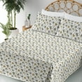 thumbnail image 3 of Ambesonne Tropical Fitted & Flat Sheet with Shams 4 Pcs Set, Summer Themed Pattern Palm, Full, Dark Mustard Army Green, 3 of 5
