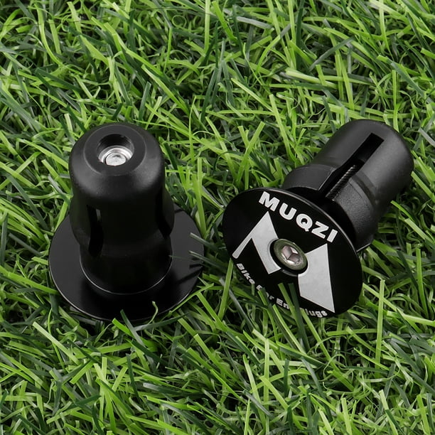 MUQZI 2 uds tapones de extremo de barra cubierta de tapones de manillar para bicicleta de carretera MTB (negro)