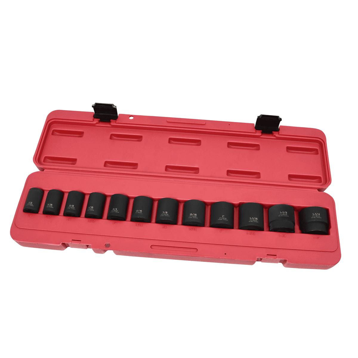 K-Tool 33100 12pc 1/2" Drive Fractional SAE 6pt Standard Impact Socket Set