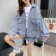 thumbnail image 2 of -chaqueta vaquera para mujer, ropa de calle coreana, chaquetas Cyberpunk, abrigo de gran tamaño, Estética de tendencia, otoño e invierno, 2022, 2 of 5