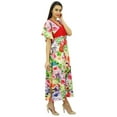 thumbnail image 5 of Bimba Womens Floral Rayon Kaftan Long Maxi Caftan Dress Night Wear Coverup, 5 of 8
