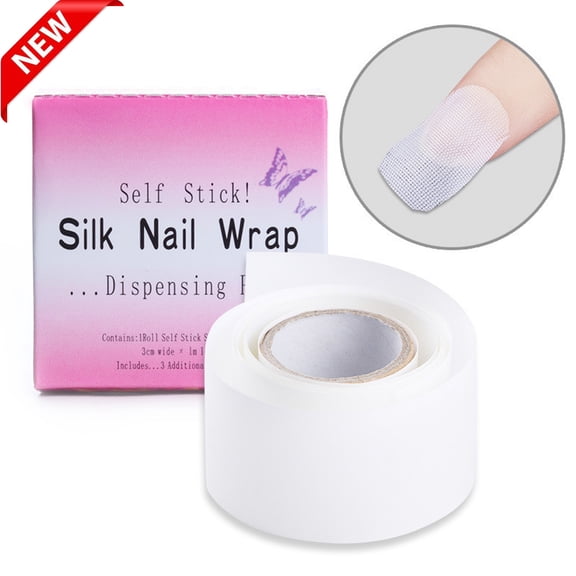 Silk Nail Wrap Repair Tape, Self Adhesive Fiberglass Nail Protector Bandage, Trimmable Reinforce Sticker for Broken Split Nail, UV Gel Acrylic Nail Art Extension Manicure Tool 31.5 Inch