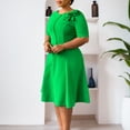 thumbnail image 2 of AURA Plus Size Women 2026 Summer Round Neck High Waist Elegant A Line Midi Dress, 2 of 10