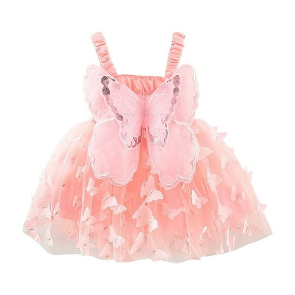 SDNall Robes d'Été Décontractées pour Tout-Petits Enfants Filles Mignonnes Robe d'Été en Maille Couleur Unie Imprimée Nœud Bretelles Jupe Nœuds pour Filles, Robes d'Été Décontractées, Robe d'Été Décontractée
