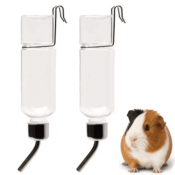 Prichor 2-Pack Leak-Proof Hanging Pet Cage Water Bottle, Ball-Bearing Automatic Water Dispenser for Rabbits, Guinea Pigs, Chinchillas, Hamsters and Tiny Toy-Size Dogs