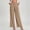 (Fashion 74)Khaki, variant on Women's Elastic High Waist Pleated Wide Leg Pants Casual Loose Fit Trousers with Side Pockets Comfort Long Pants