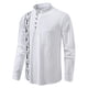thumbnail image 1 of Blusa y camisa de manga larga con cuello alto para hombre, informal, a la moda, con botones estampados, de poliéster, 1 of 8