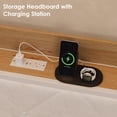 thumbnail image 3 of Individual Daybed con Cama Nido y Luz LED, Cabecera Tapizada con Estación de Carga, Sofá Cama de Día para Sala de Estar, Recámara, 3 of 9