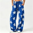 thumbnail image 2 of Levmjia Women's Star Print Wide Leg Pants High Waisted Casual Loose Fit Pants with Pockets Drawstring Elastic Waist Sweatpants for Women, 2 of 9