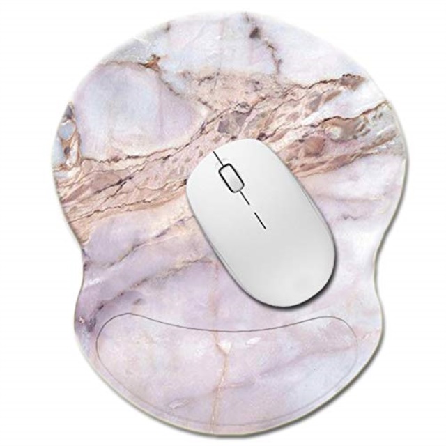 Ergonomic Designed Mouse Pad with Wrist Rest Hand Support. Knocent Non Slip Rubber Round Wrist