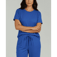 thumbnail image 2 of Real Essentials 2 Pack: Womens Pajamas Short Sleeve Sleepwear Tops and Capri Pants Pjs Print Pajama Sets (Available In Plus), 2 of 2