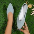 thumbnail image 6 of Nrmvnmi Women's Knit Dress Shoes Pointed Toe Flat Bottomed Casual Sports Shoes Sky Blue Mothers Day Gifts, 6 of 8